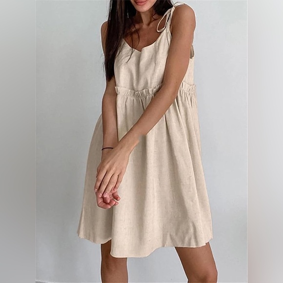 Commense Tan Spaghetti Strap Mini Sundress - Picture 4 of 12